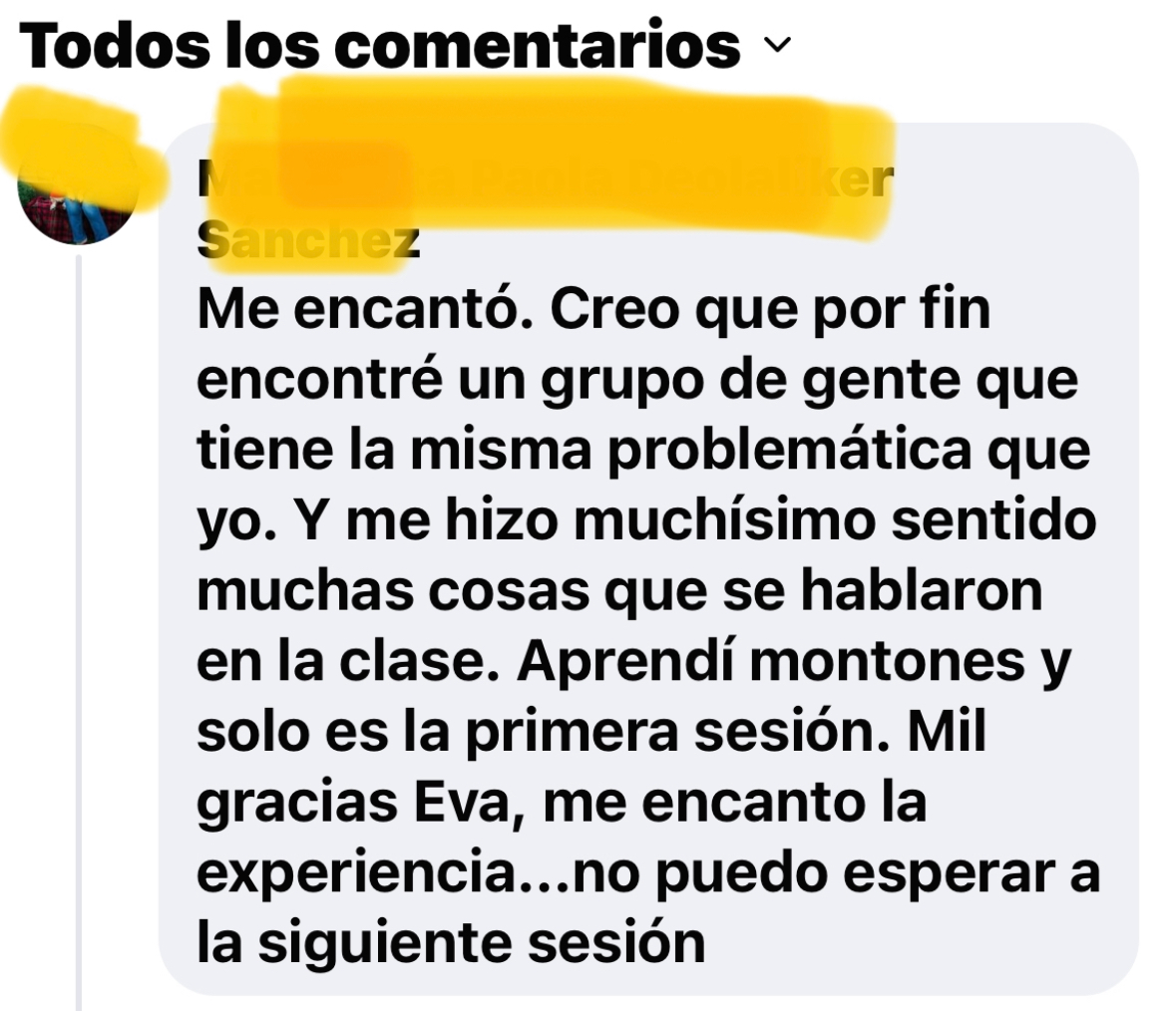 Comentario de testimonio sobre programa para padres con TDAH